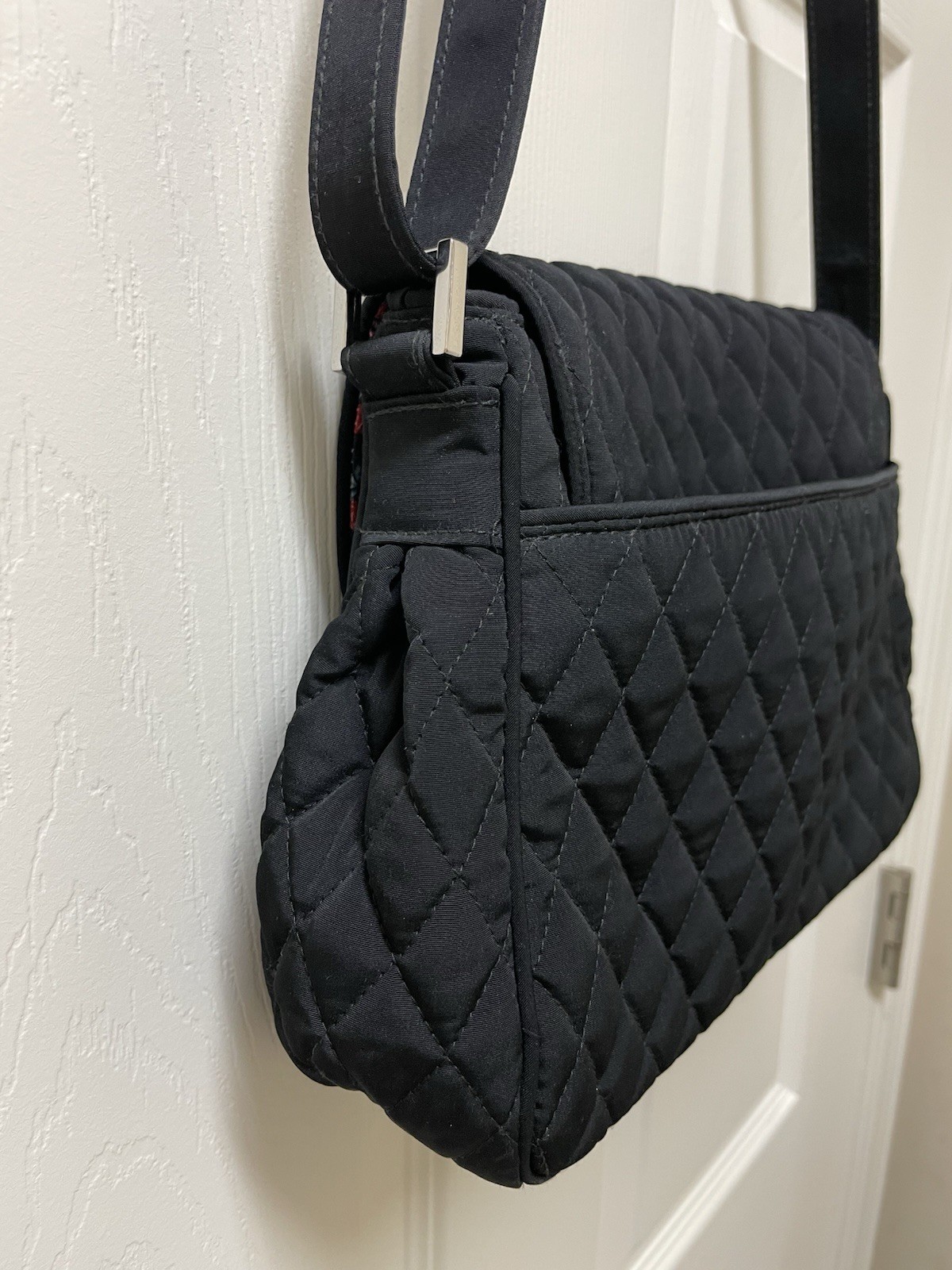 Vera Bradley Solid Black Fold Over Crossbody Shou… - image 3