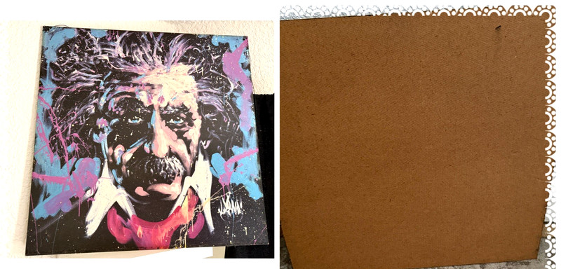 VTG David Garibaldi Einstein E=MC2  Painting 24”x 24”  On WOOD FLAT BOARD