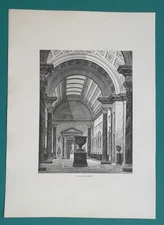 ROME Braccio Nuovo Gallery Interior Chiaramonti Museum - 1875 Antique Print