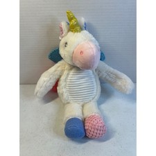 Make Believe Ideas Unicorn Plush White Pink Blue Gold Sparkle Wings 12 Inch