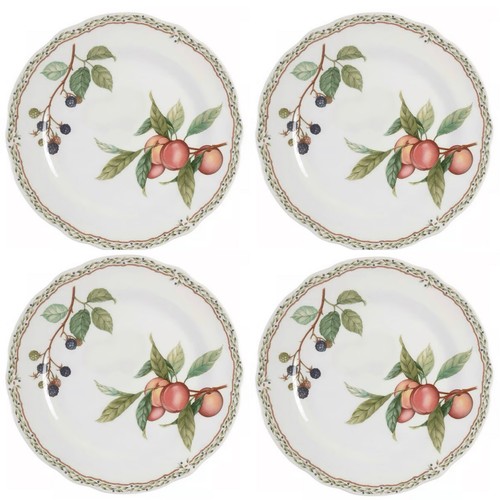 NORITAKE Royal Orchard Set of 4 DINNER PLATES 10 3/4" Primachina Japan