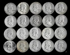 Franklin Half Dollar Roll (20 Coins)  90% Silver (1949-63) Lot A45
