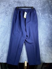 Alfred Dunner Pants Womens 20 Blue Elastic Waist High Rise Straight Leg USA Made