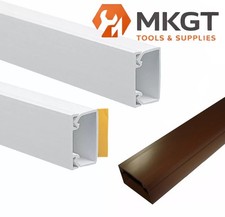 MKGT Self Adhesive Mini Trunking White PVC Cable Conduit TV Wire - All Sizes