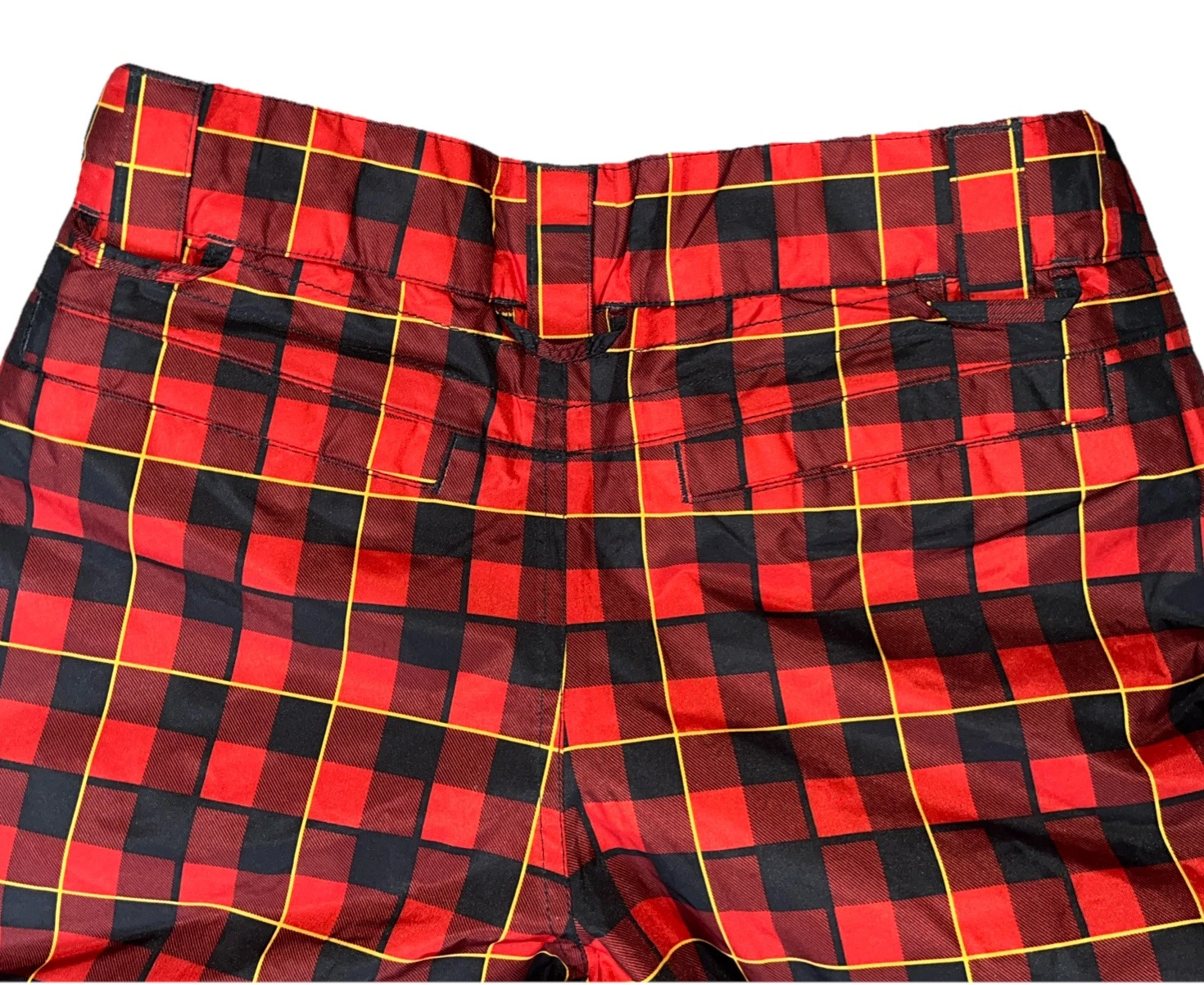 burton twc smuggler kingdom plaid dryride euc red pants