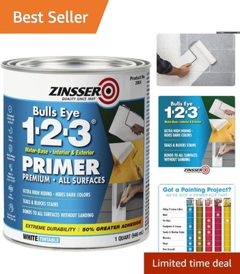Quick-Drying 1 Quart Bulls Eye 1-2-3 Primer & Sealer - Perfect for Any Surface