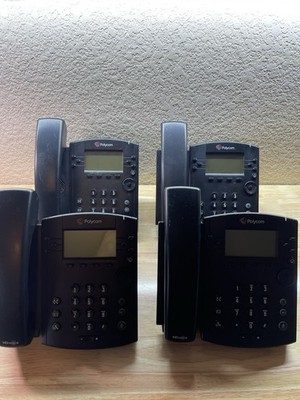 Lot (4) Polycom VVX 300 VoIP 6 Line Business Media Phone - Black
