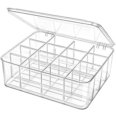 Adjustable Sock Underwear Drawer Organizer Dividers, 16 Grid Clear Tea Bag Ho...