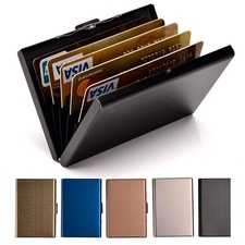 Credit Card Holder Stainless Steel Credit Card Case Metal ID Card Holder RFID...
