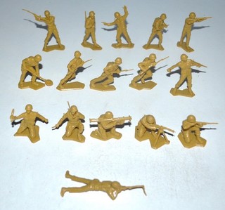 Vintage 1950s Marx Desert Fox Playset Tan Plastic Army Figures