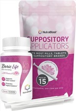 NutraBlast Boric Life Vaginal Suppositories 600mg  Supports Odor Control