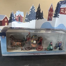 Lemax Carole Towne Christmas Coach Set Of 3 #63575  New Village Accessory