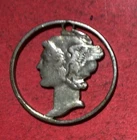 1916-1945 US Mercury SILVER Dime! Cut-out! Nice Jewelry Coin!