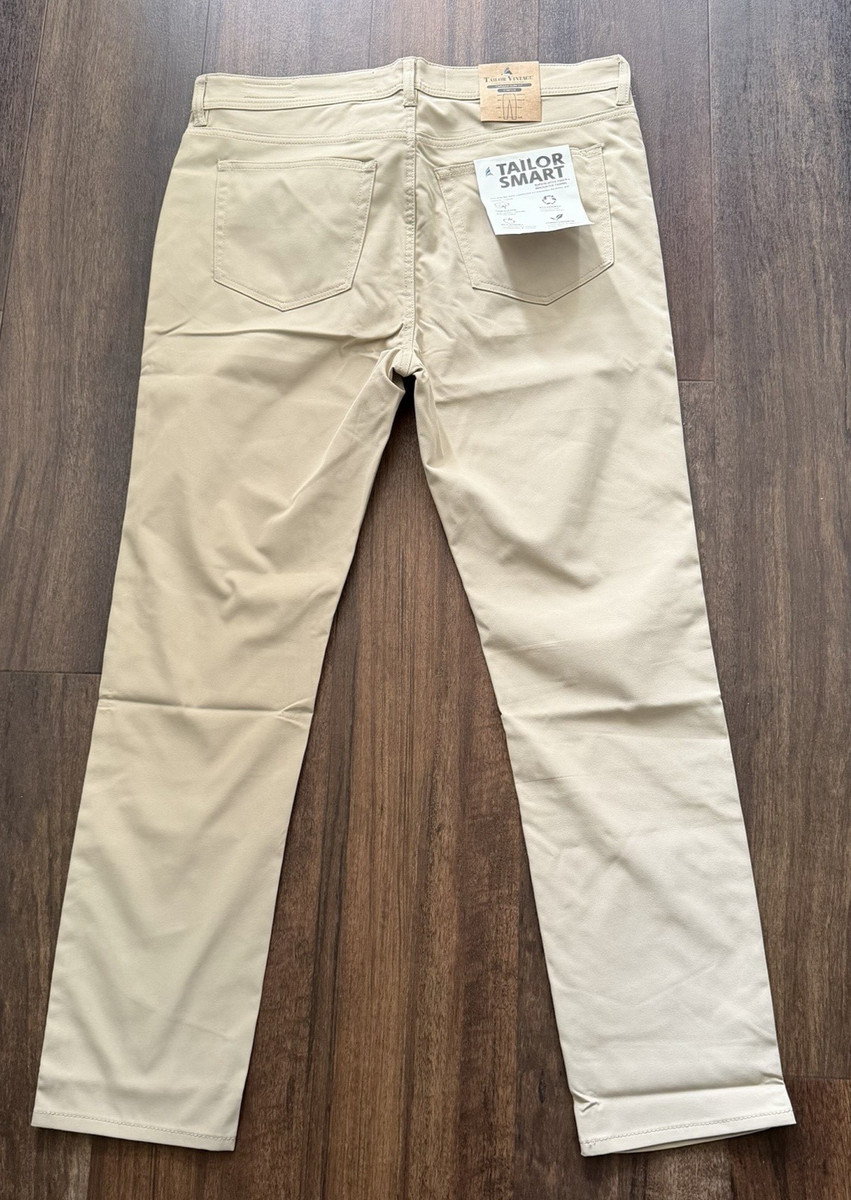 Tailor Vintage NWT Mens 34x30 Tailor Smart Pants Stone Canaan Slim Fit NWT $98 View 3