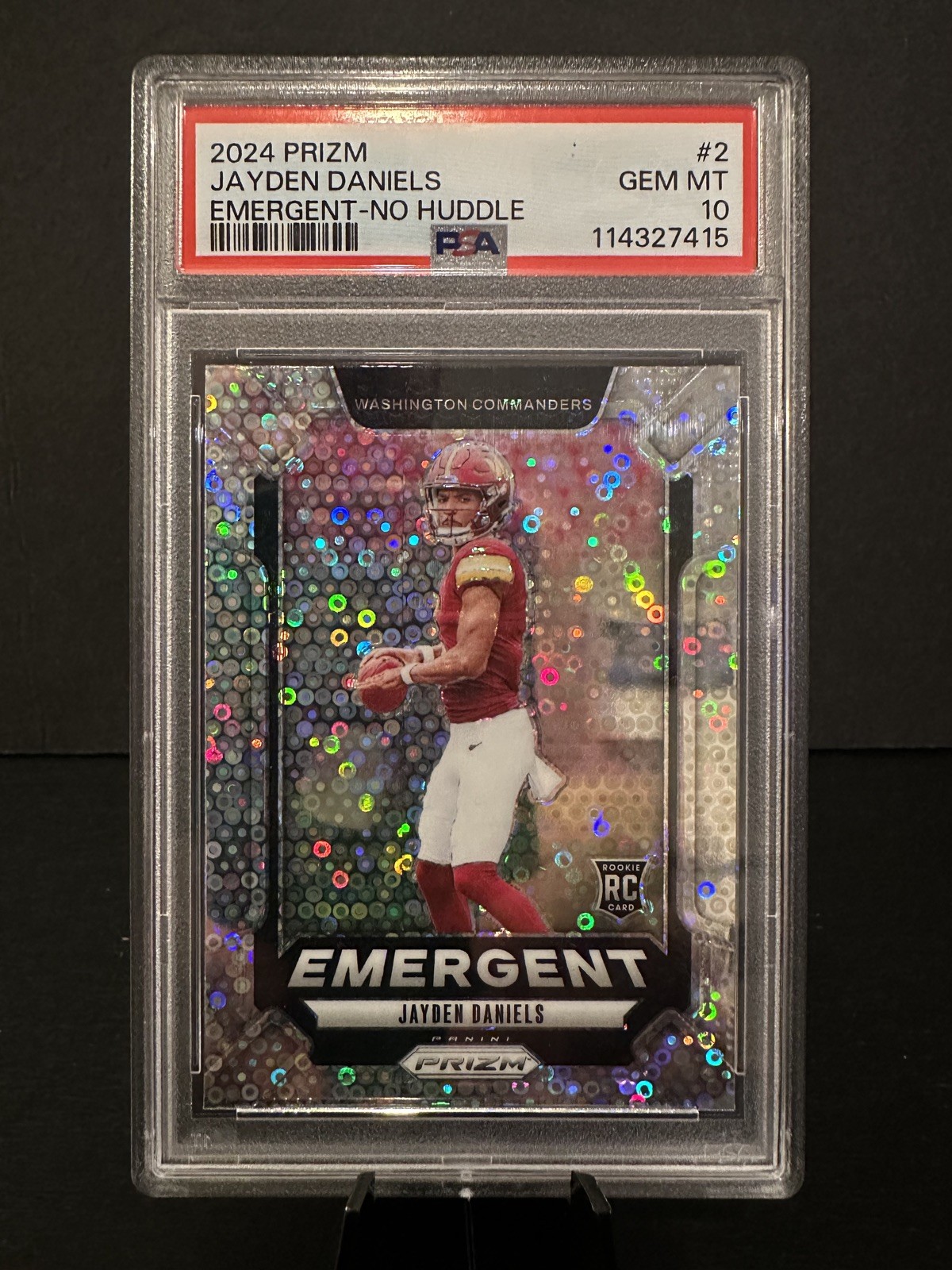 2024 Prizm Emergent Jayden Daniels No Huddle #2 PSA 10 GEM MINT RC ROOKIE