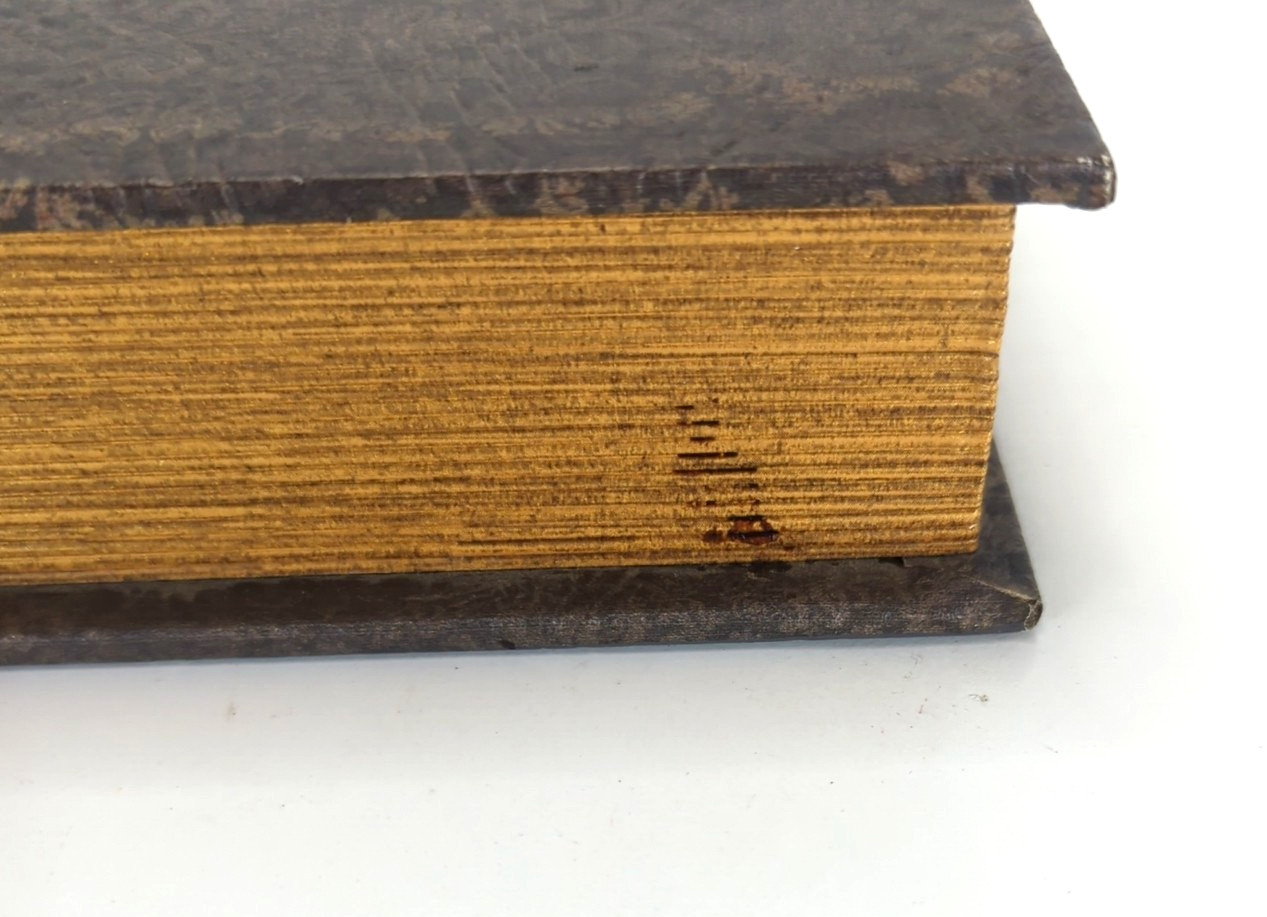 Faux Book Storage Box Secret Leather Filigree Pattern Magnetic Close Lined Used