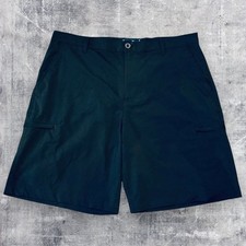 Chaps Mens 36 Black Smart Stretch Fit Zip Pocket Summer Dress Pant-Style Shorts