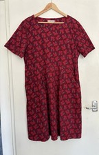 Seasalt Nodding Heads Dress Floral Print Red Flowers Needlecord Cotton 20