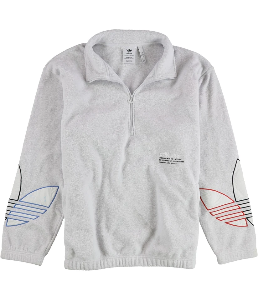 Adidas Mens Tricolor Polar Fleece Hoodie Sweatshirt, polarblue, L