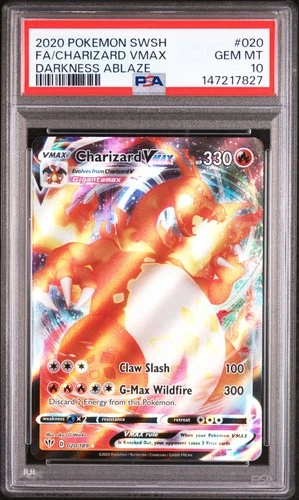 2020 POKEMON SWORD & SHIELD DARKNESS ABLAZE #020 FULL ART/CHARIZARD VMAX PSA 10