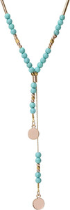 Authentic Bohemian Created Turquoise Necklace, Vintage Bohemian Gold Plated Chain Created