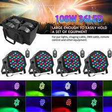 4PCS 108W 36 LED RGB Par Can Stage Lighting DMX512 Remote Party Disco Xmas Light