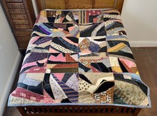 Antique Crazy Quilt from Montana, 69" x 83". Please read description.