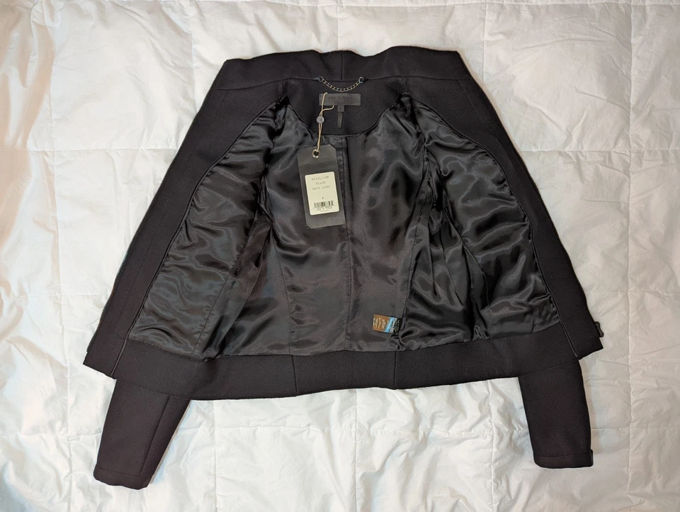 Rag & Bone Black March Jacket Size 2 Wool Felt Military Style NWT - Image 4 of 4