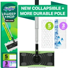 Swiffer Sweep and Mop Deluxe, 2-in-1 Mopping and Sweeping Kit, Multi-Surface Flo