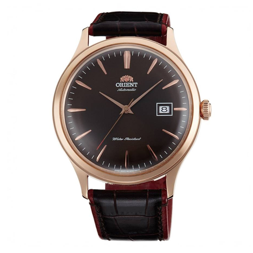 Orient Bambino Black Rose Gold TAC08001T0 Leather Mens Automatic Watch - Foto 4 di 5