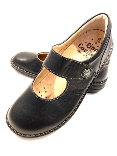 Finn Comfort Laval Mary Janes Women's EUR 39D Wide Black Leather NEW