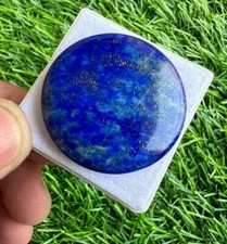 Natural Lapis Lazuli 30mm Round Faceted Flat Cabochon S62
