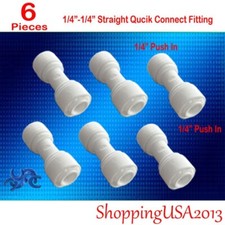6 Pcs 1/4"-1/4" Straight Fitting Connector Quick Connect Push In RO Water Filter