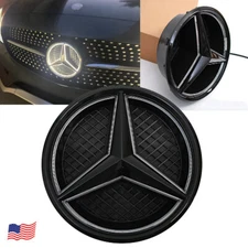 Front Grille Star Emblem W/LED Fit For Mercedes X253 GLC300 2015-2019 Black