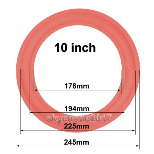 2pcs 4-12 inch Speaker Foam Edge Replacement Woofer Surround Circle Repair #Red - Bild 12 von 13