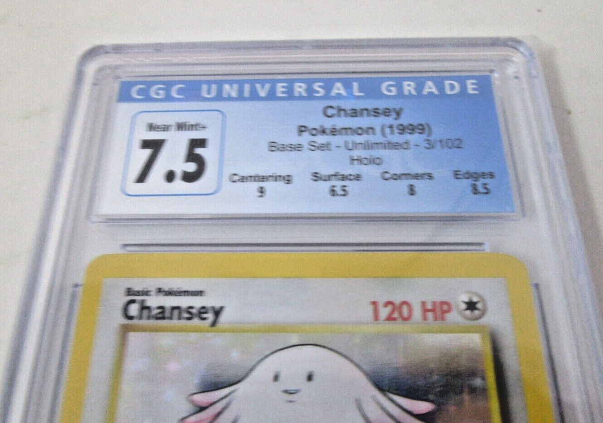 Chansey Base Set Holo [CGC 7.5] Subgrades Graded 3/102 Pokemon TCG