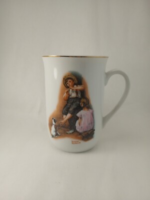NORMAN ROCKWELL Museum Coffee Tea Mug Cup Music Maker Japan Vintage 1981