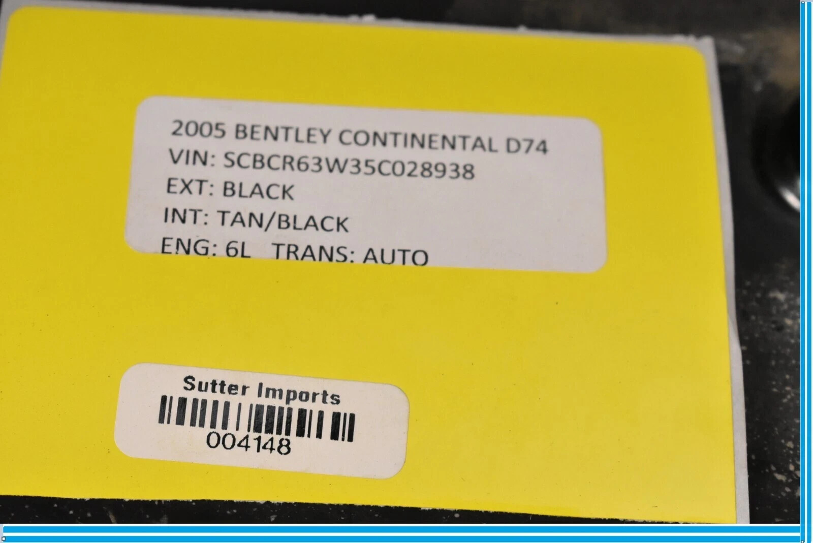 03-12 Bentley Continental Front Radiator Support Mount Panel 3W0804809E OEM