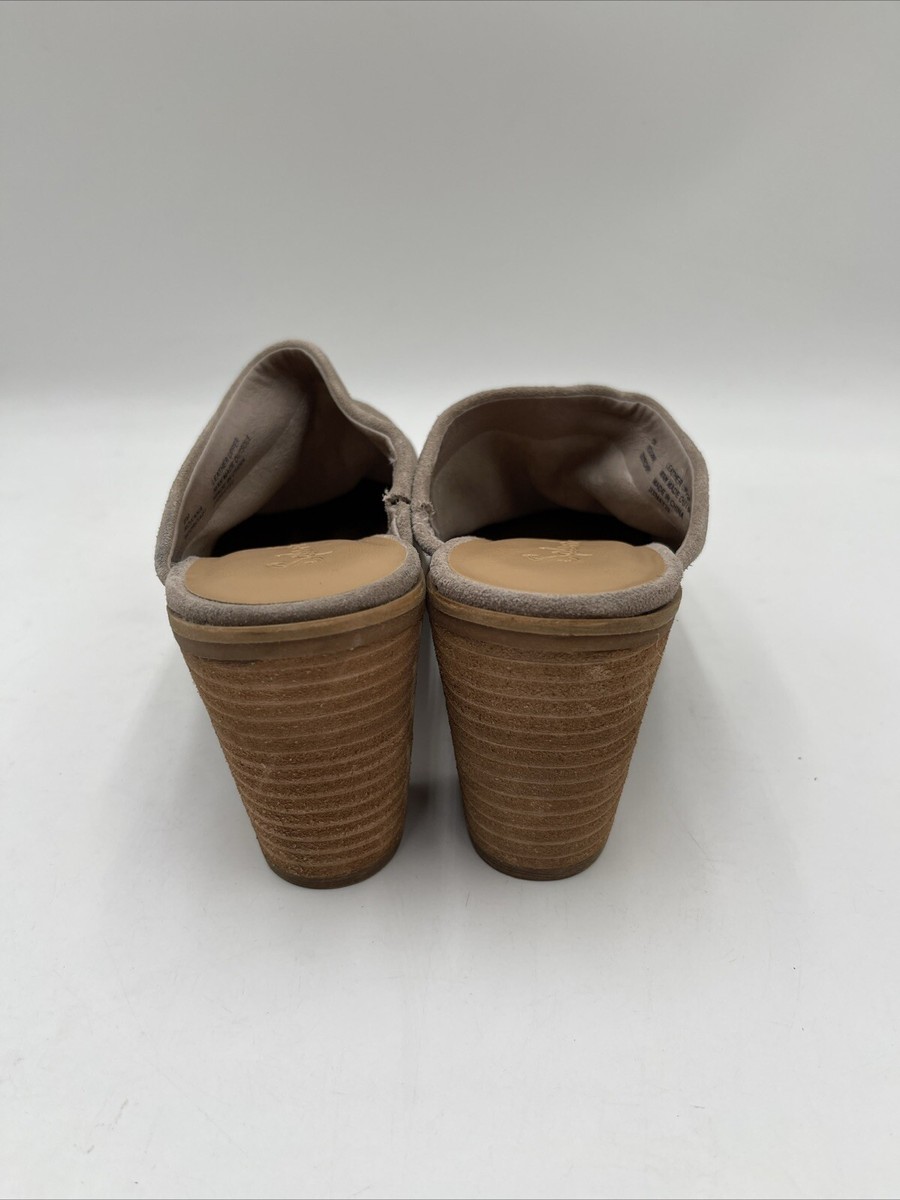 Splendid Roxana Suede Stacked Heel Mules Beige Size 8M | eBay display picture 2