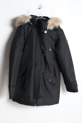 Vera Moda Womens Parka Coat Jacket Black - Size XS (J35)