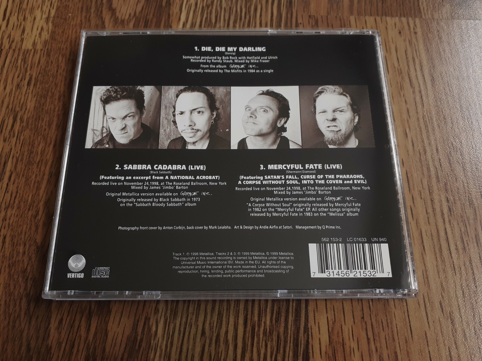 METALLICA DIE DIE MY DARLING CD SINGLE 1999 BARELY PLAYED NEAR MINT