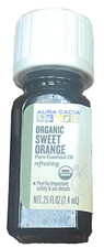 Aura Cacia Organic Essential Sweet Orange , Distilled .25 fl oz (7.4 mL)