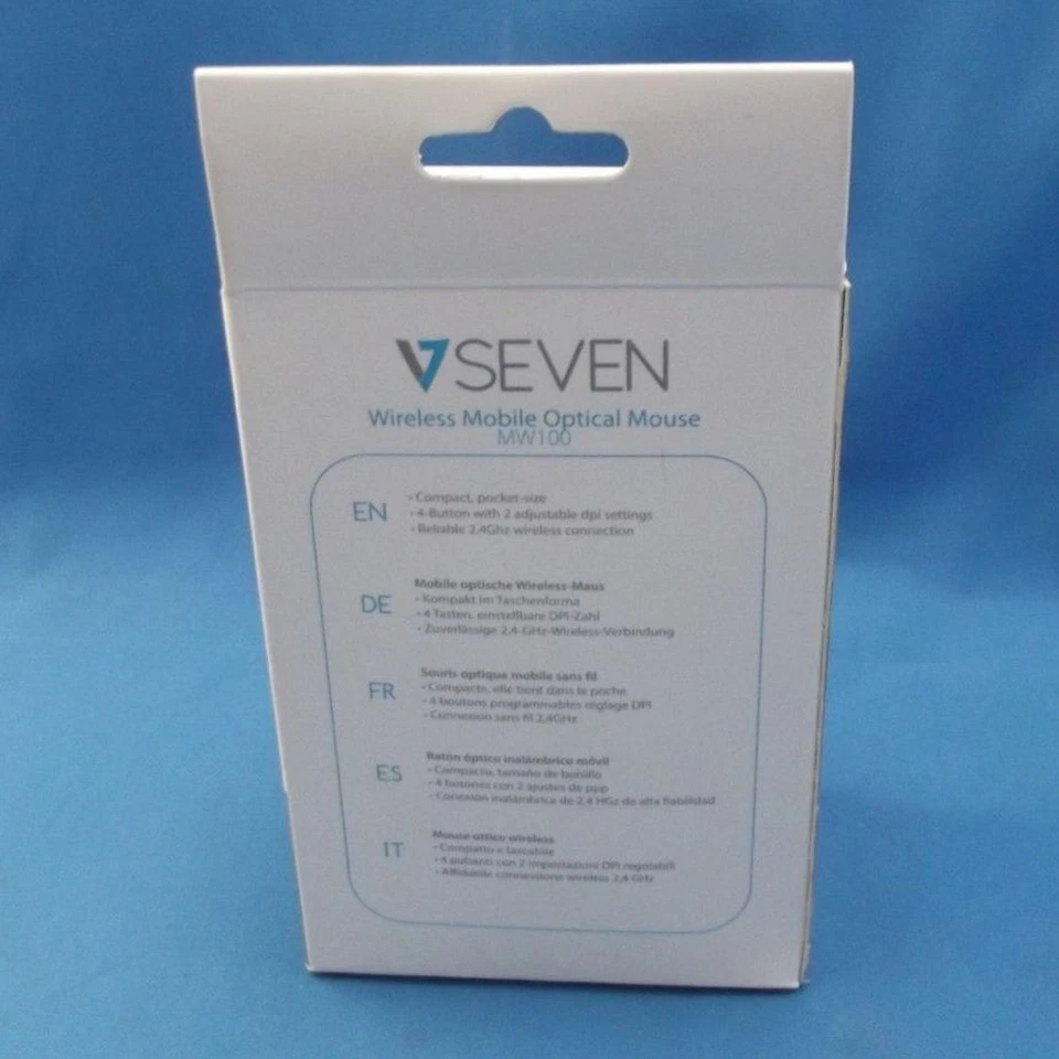 V7 MW100-1E Wireless Optical Mouse with 4 Buttons and Adjustable DPI - Black - Image 2 of 4