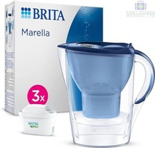 BRITA Marella MAXTRA Pro 2.4L Water Filter Jug + 3 Month Cartridges Pack, Blue