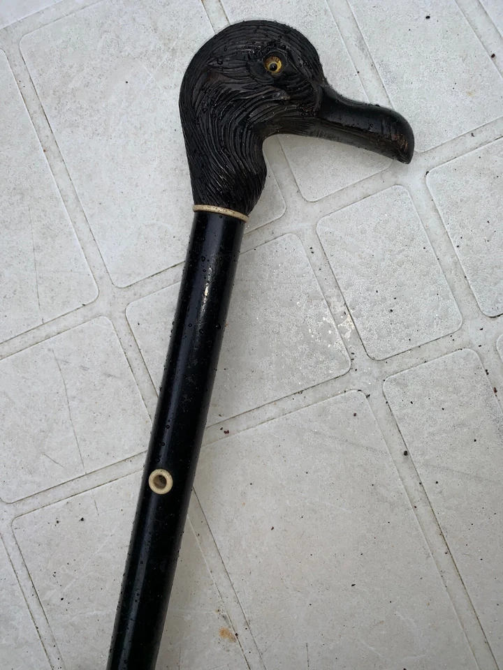 ANCIENNE OMBRELLE AVEC POMMEAU TETE DE CANARD - Photo 2/4