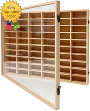 Wooden Wall Mount Display Case for Hot Wheels, with Dust Resistant Door, Matchbo