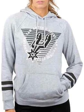 UNK Women's NBA San Antonio Spurs Varsity Stripe Hoodie, Medium, Cotton Blend