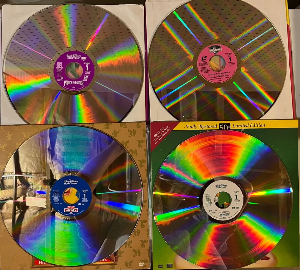 4x Disney Laserdiscs Mickey Mouse Prince Pauper Jack Beanstalk! Foto 3 de 4