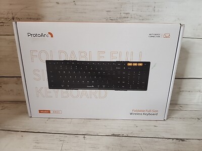 ProtoArc XK01 foldable Black Bluetooth Keyboard Wireless Foldable Full Size