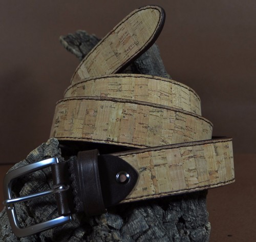 BELT MEN 35 MM GENUINE NATURAL CORK CASUAL DRESS HANDCRAFTED SPAIN MA LEATHER - 第 1/11 張圖片